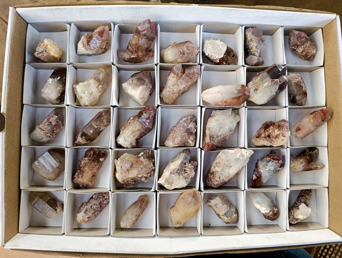 Natural Hematoid Quartz Crystals x 35 From Zimbabwe - Toprock Gemstones and Minerals 