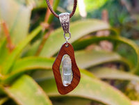 Hand Made Aquamarine Wooden Pendant - Sold Per Item - From Namibia