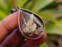 Hand Made Hyalite Opal Set In Resin & Bronze Pendant - Sold Per Item - From Namibia