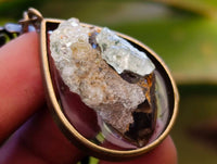 Hand Made Hyalite Opal Set In Resin & Bronze Pendant - Sold Per Item - From Namibia