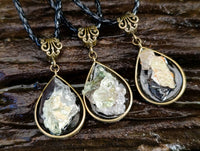 Hand Made Hyalite Opal Set In Resin & Bronze Pendant - Sold Per Item - From Namibia