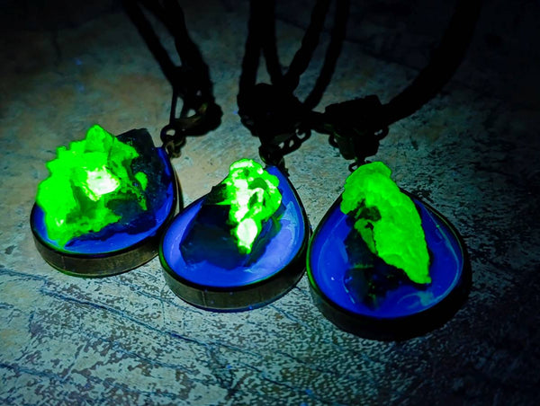 Hand Made Hyalite Opal Set In Resin & Bronze Pendant - Sold Per Item - From Namibia