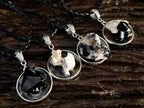 Hand Made Schorl Set In Resin & Silver Pendant - Sold Per Item - From Namibia - Toprock Gemstones and Minerals 
