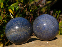 Polished Lazulite Spheres x 4 From Madagascar
