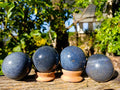 Polished Lazulite Spheres x 4 From Madagascar - Toprock Gemstones and Minerals 