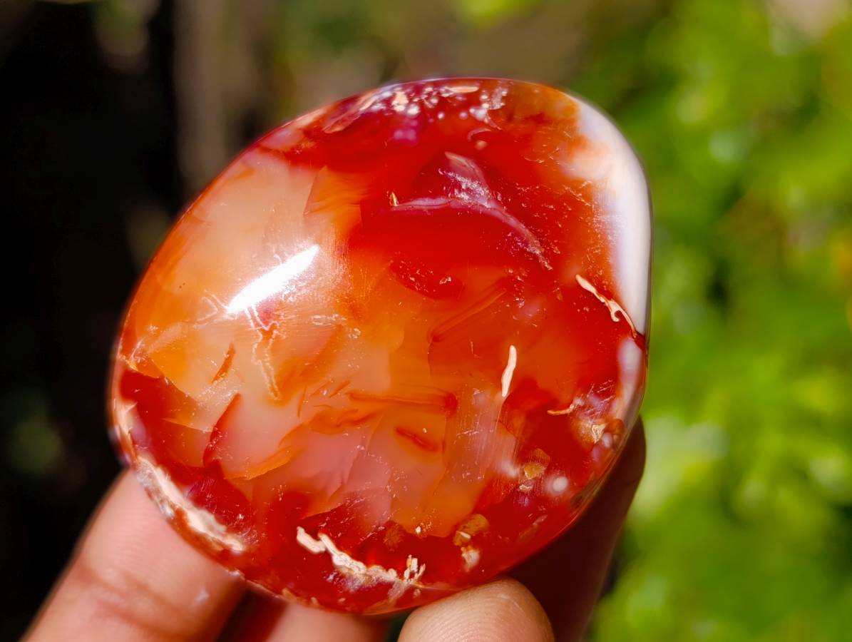 Polished Carnelian Agate Palm Stones x 20 From Madagascar - Toprock Gemstones and Minerals 
