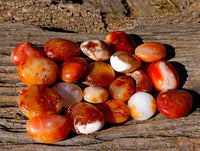 Polished Carnelian Agate Palm Stones x 20 From Madagascar