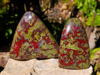 Polished Bastite Dragon Bloodstone Standing Free Forms x 2 From South Africa - Toprock Gemstones and Minerals 