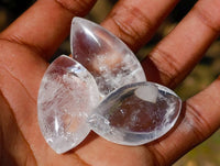 Polished Clear Quartz "Angel Tears" Pendant Pieces x 35 From Madagascar
