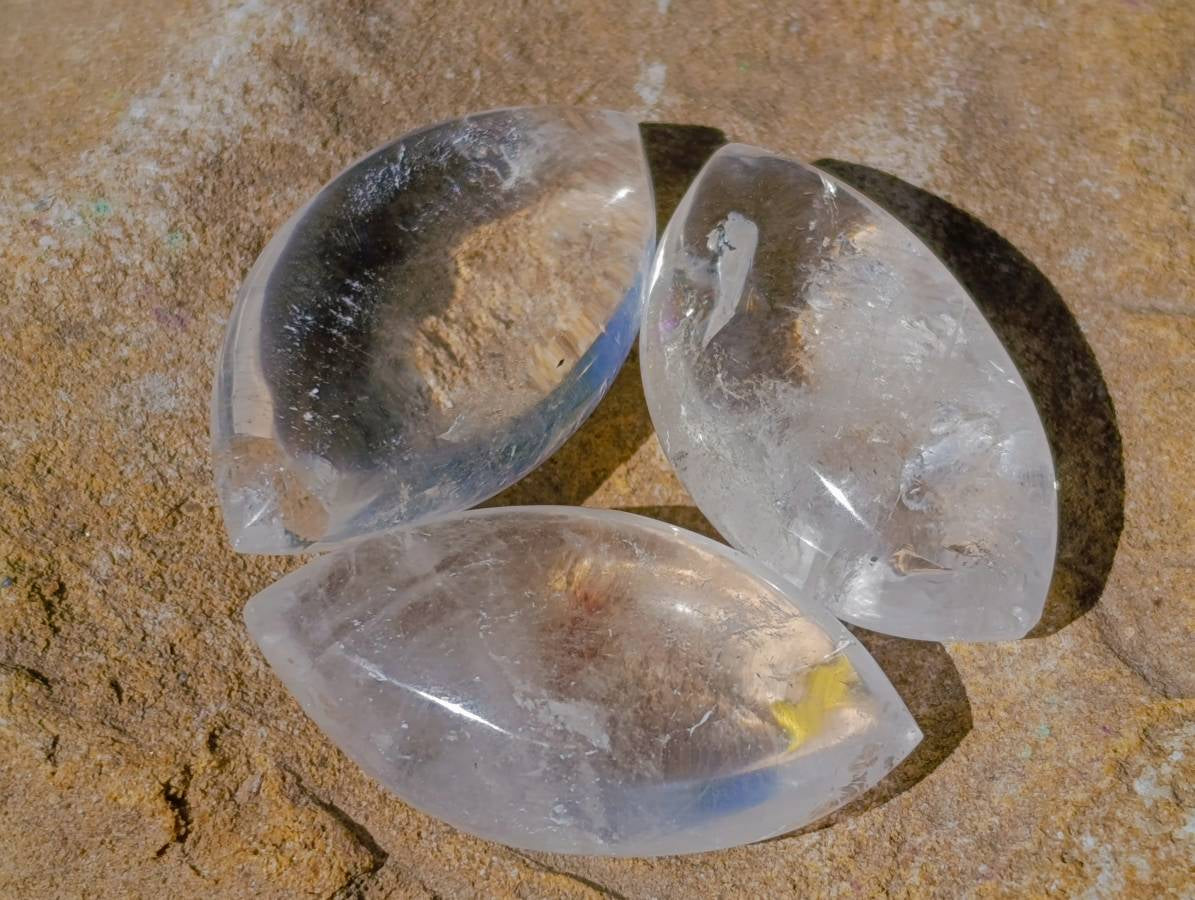 Polished Clear Quartz "Angel Tears" Pendant Pieces x 35 From Madagascar - Toprock Gemstones and Minerals 