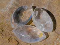 Polished Clear Quartz "Angel Tears" Pendant Pieces x 35 From Madagascar