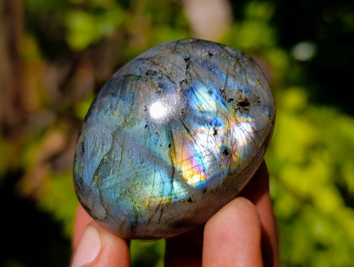 Polished Labradorite Palm Stones x 20 From Tulear, Madagascar - Toprock Gemstones and Minerals 
