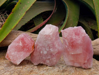 Natural Pink Rose Quartz Cobbed Specimens x 12 From North Cape, South Africa
