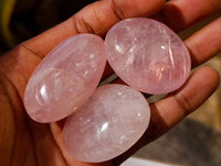 Polished Rose Quartz Palm Stones x 20 From Madagascar