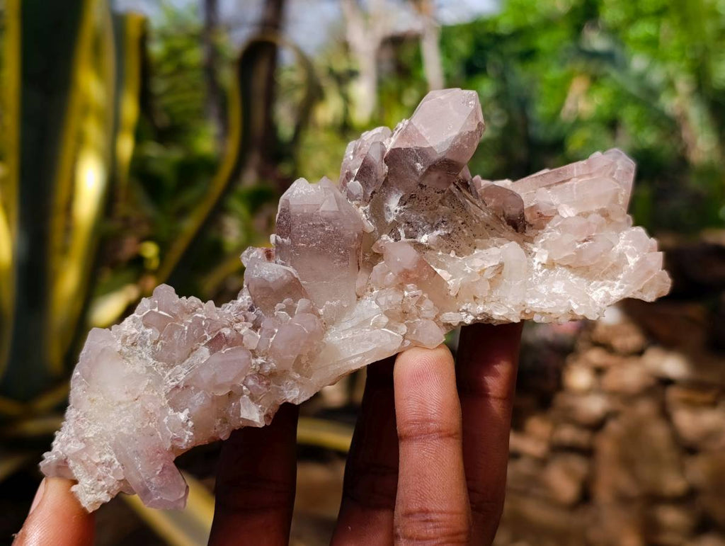 Natural Hematoid Quartz Clusters x 3 From Zimbabwe - Toprock Gemstones and Minerals 