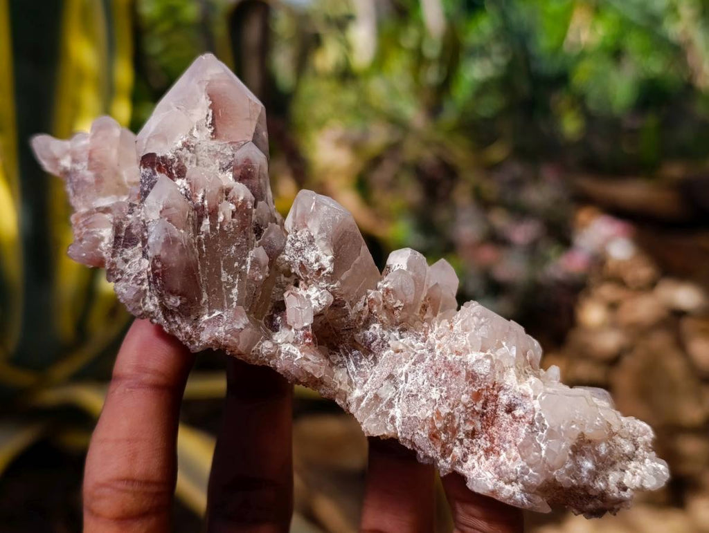 Natural Hematoid Quartz Clusters x 3 From Zimbabwe - Toprock Gemstones and Minerals 