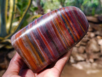 Polished Banded Tiger Iron Standing Free Forms x 2 From South Africa