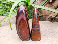 Polished Banded Tiger Iron Standing Free Forms x 2 From South Africa