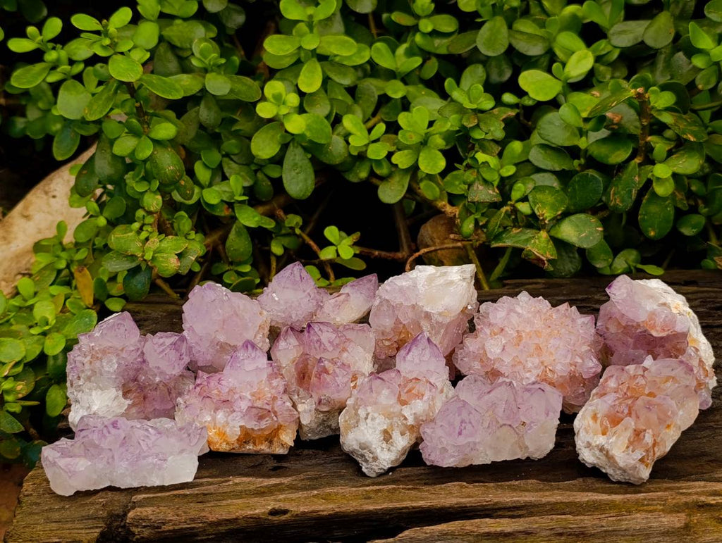 Natural Amethyst Spirit Quartz Clusters x 12 From South Africa - Toprock Gemstones and Minerals 