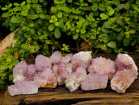 Natural Amethyst Spirit Quartz Clusters x 12 From South Africa