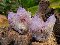 Natural Amethyst Spirit Quartz Clusters x 12 From South Africa