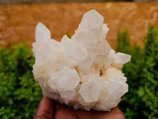 Natural White Quartz Clusters x 2 From Madagascar