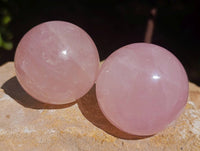 Polished Rose Quartz Spheres x 12 From Madagascar