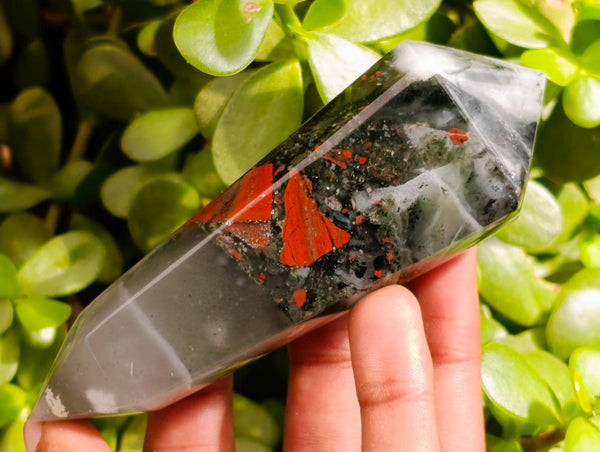 Polished Double Terminated Bloodstone Points x 12 From Swaziland