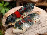Polished Double Terminated Bloodstone Points x 12 From Swaziland