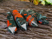 Polished Double Terminated Bloodstone Points x 12 From Swaziland