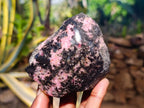 Polished On One Side Rhodonite x 8 From Madagascar - Toprock Gemstones and Minerals 