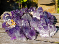 Natural Dark Amethyst Clusters x 12 From Zambia