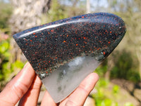 Polished Bloodstone Standing Free Forms x 3 From Swaziland