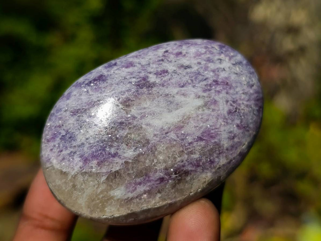 Polished Lepidolite with Pink Rubellite Palm Stones x 20 From Ambatondrazaka, Madagascar - Toprock Gemstones and Minerals 