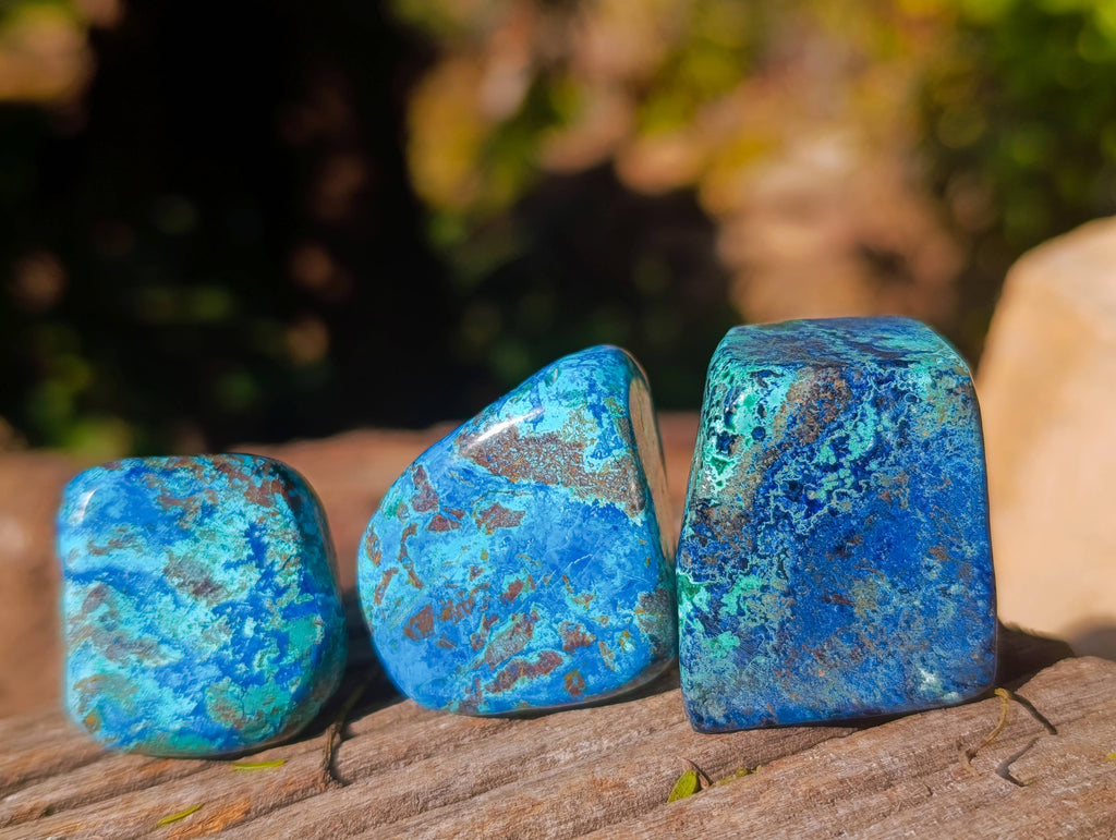 Polished Shattuckite Free Forms x 35 From Congo - Toprock Gemstones and Minerals 