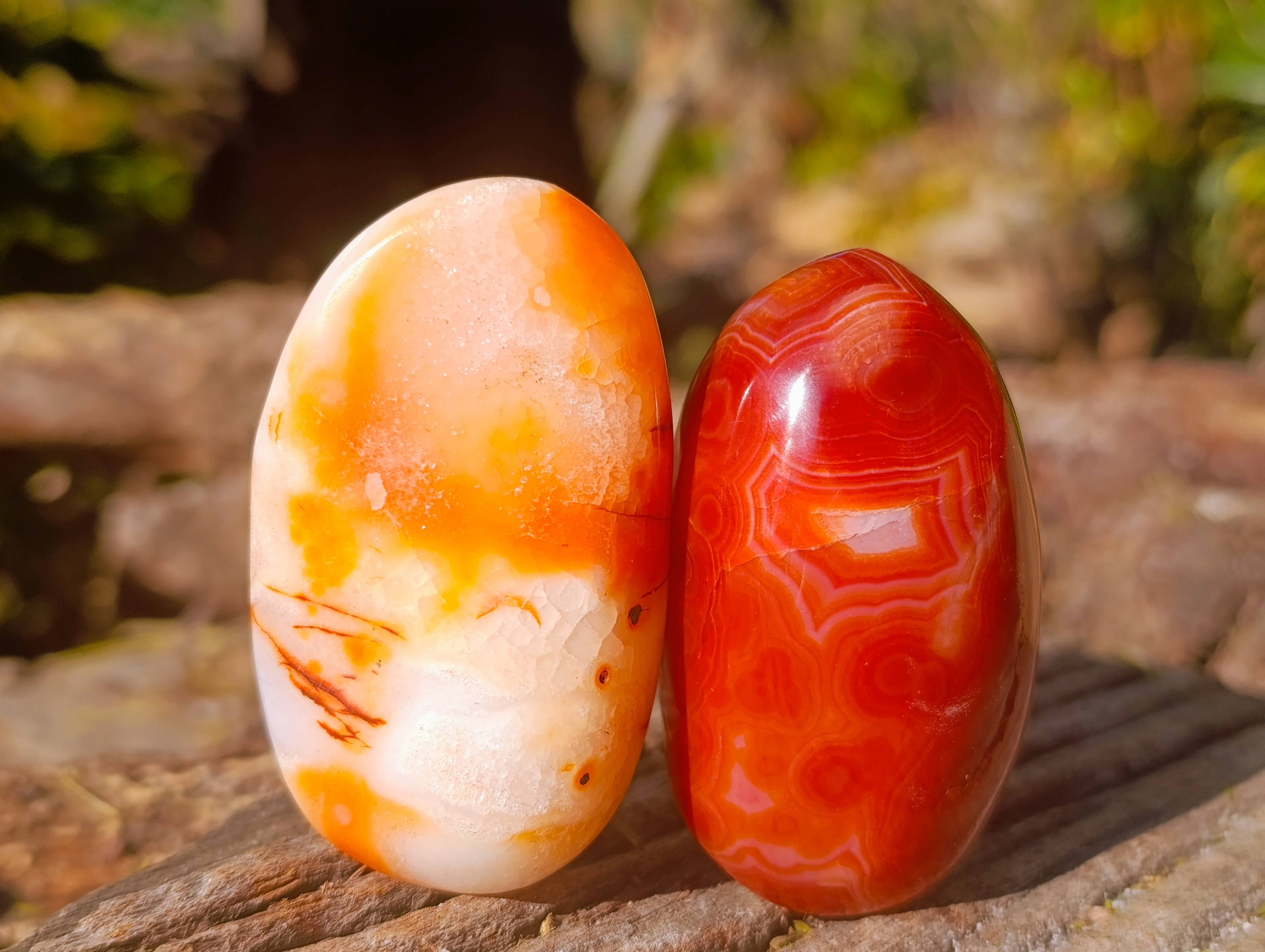 Polished Carnelian Agate Palm Stones x 12 From Madagascar - Toprock Gemstones and Minerals 