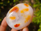 Polished Carnelian Agate Palm Stones x 12 From Madagascar - Toprock Gemstones and Minerals 