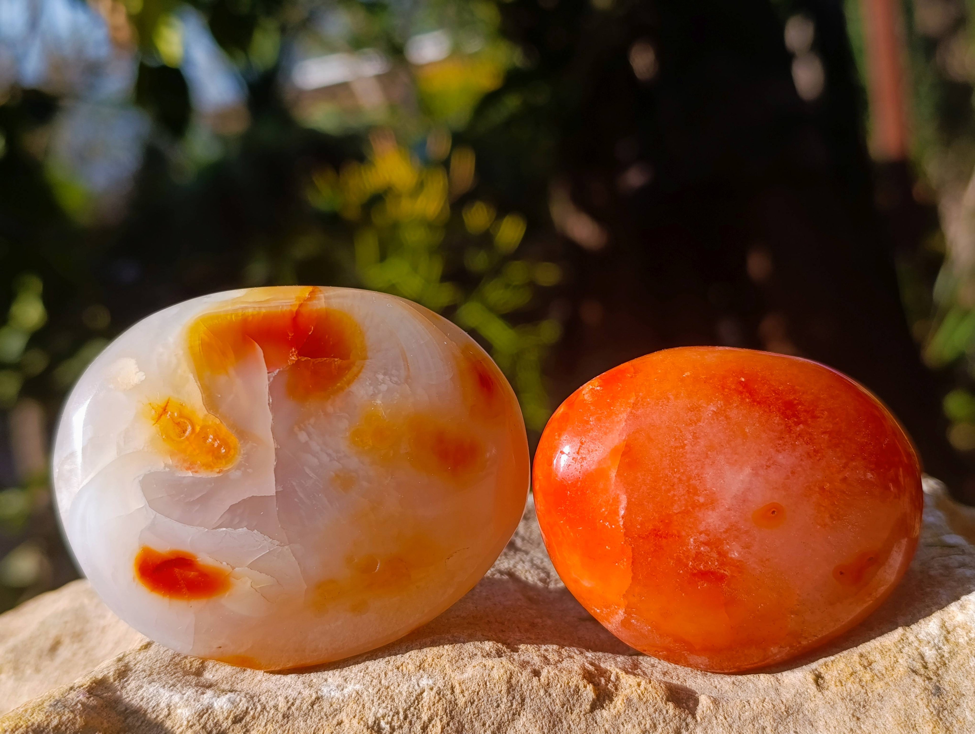 Polished Carnelian Agate Palm Stones x 12 From Madagascar - Toprock Gemstones and Minerals 