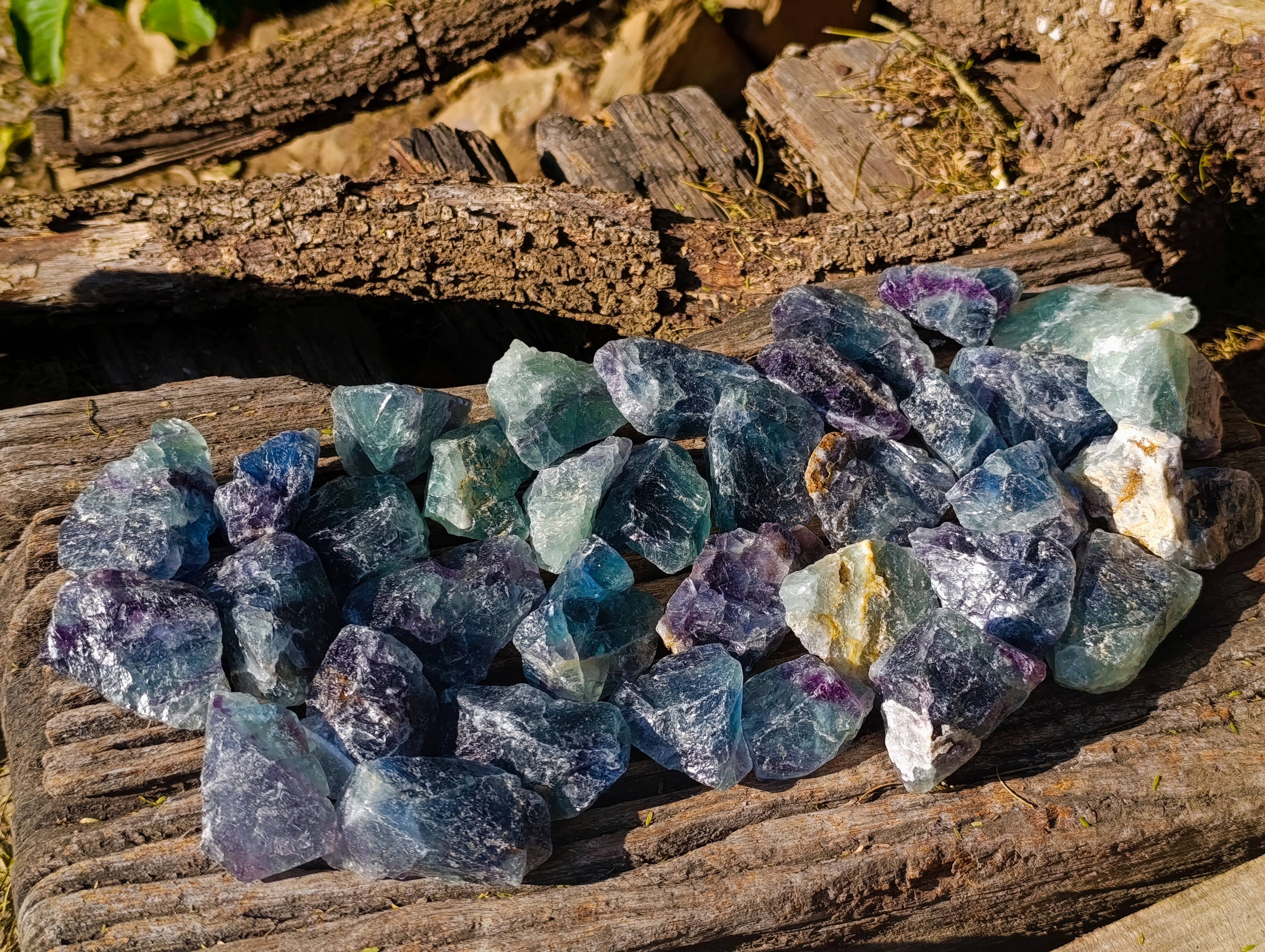 Natural Watermelon Fluorite Cobbed Specimens x 35 From Namibia - Toprock Gemstones and Minerals 