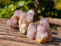 Natural Amethyst Spirit Quartz Clusters x 12 From South Africa - Toprock Gemstones and Minerals 