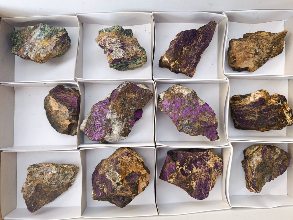 Natural Metallic Purpurite Specimens x 12 From Erongo, Namibia - Toprock Gemstones and Minerals 