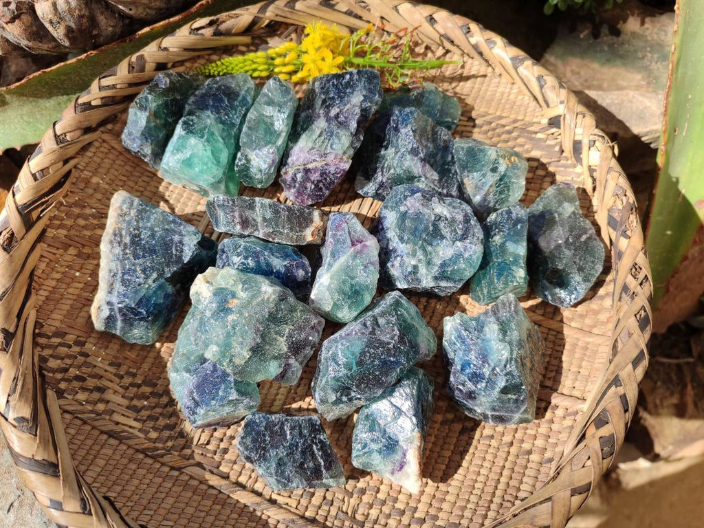 Natural Watermelon Fluorite Cobbed Specimens x 20 From Namibia - Toprock Gemstones and Minerals 