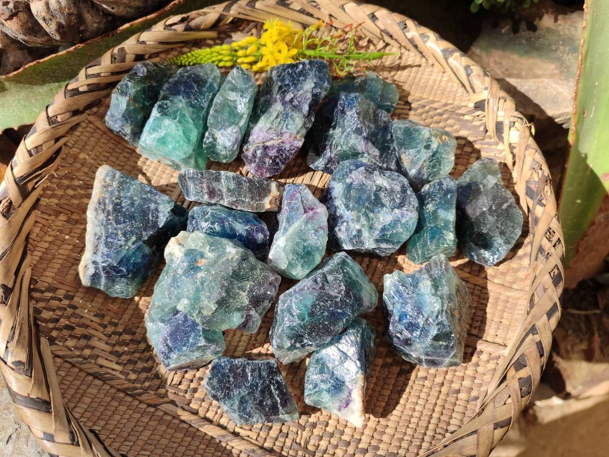 Natural Watermelon Fluorite Cobbed Specimens x 20 From Namibia - Toprock Gemstones and Minerals 