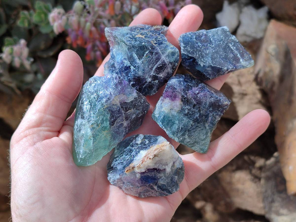 Natural Watermelon Fluorite Cobbed Specimens x 20 From Namibia - Toprock Gemstones and Minerals 