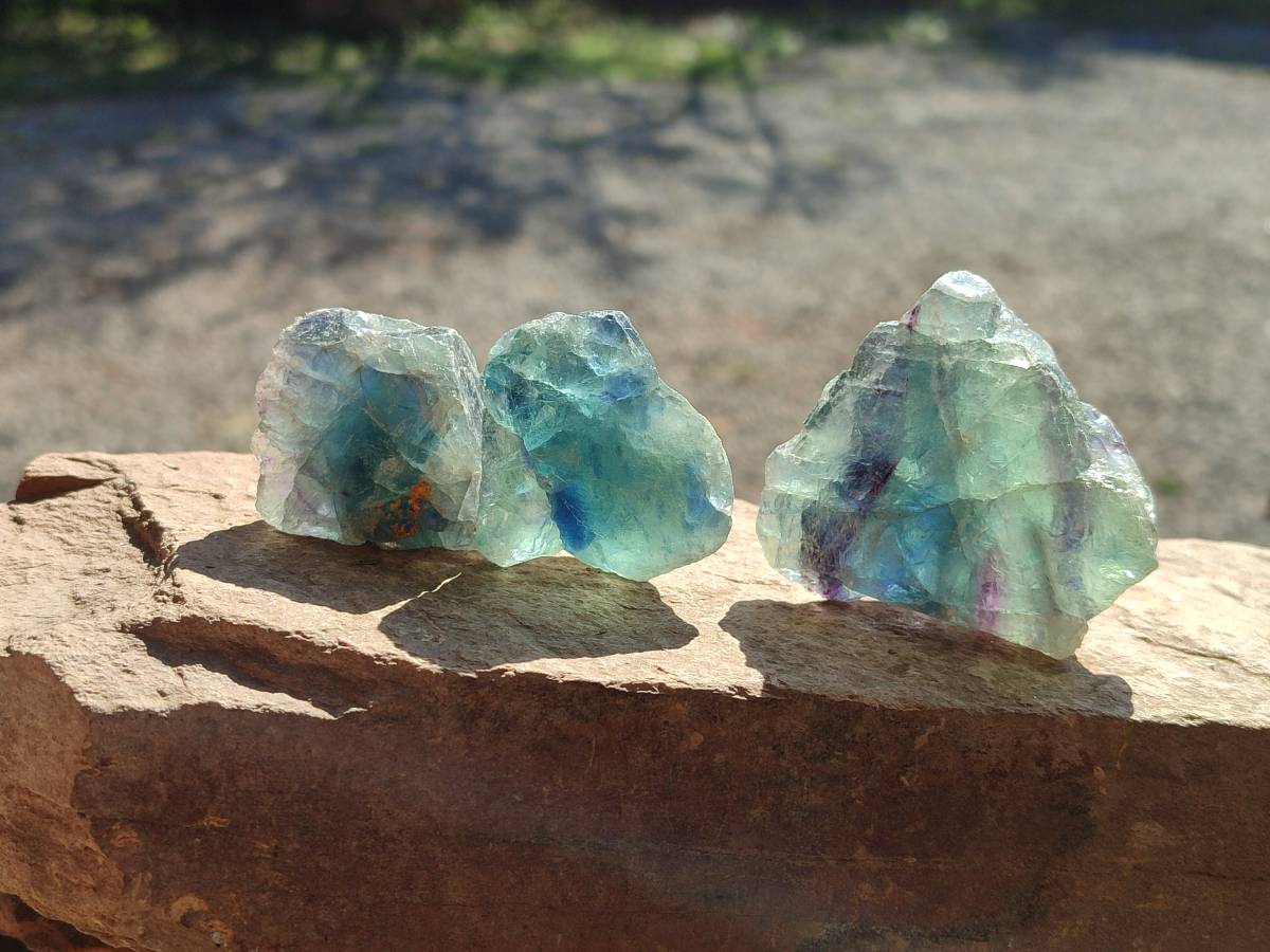 Natural Watermelon Fluorite Cobbed Specimens x 20 From Namibia - Toprock Gemstones and Minerals 