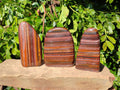 Polished Banded Tiger Iron Standing Free Forms x 3 From South Africa - Toprock Gemstones and Minerals 