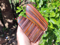 Polished Banded Tiger Iron Standing Free Forms x 3 From South Africa