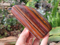 Polished Banded Tiger Iron Standing Free Forms x 3 From South Africa