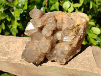 Natural Phantom Smokey Quartz Clusters x 2 From Luena, Congo