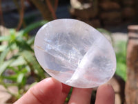 Polished Girasol Pearl Quartz Palm Stones x 12 From Ambatondrazaka, Madagascar
